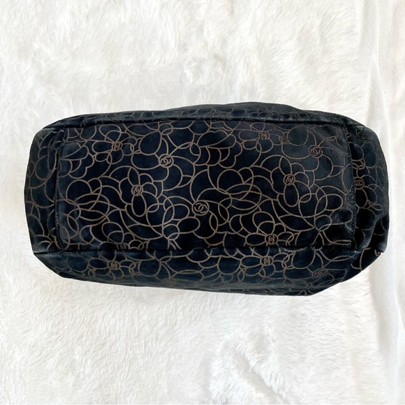 Auth Vintage Chanel Suede Camellia Shoulder Bag Handbag Purse Tote CC Logo GUC - Picture 11 of 17